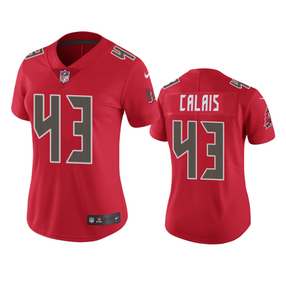 Tampa Bay Buccaneers Women Nike NFL  #43 Raymond Calais Red Color Rush Limited Jersey->tampa bay buccaneers->NFL Jersey